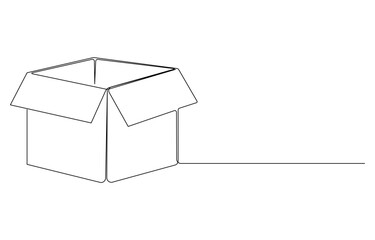 Hand drawn gift box continuous one line icon. Present with ribbon bow single line vector illustration