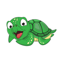 Cute Turtle Animal Cartoon Illustration