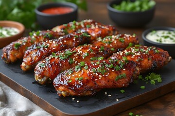 Delicious Grilled Chicken Wings with Sesame and Herbs for a Perfect Appetizer
