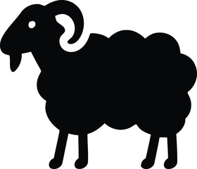 islamic eid adha icon black ad white