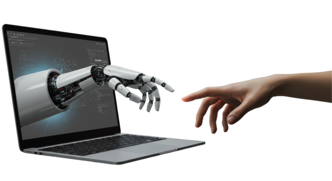 Robotic interaction transcends screen boundaries