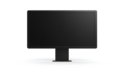 Blank black monitor on white background