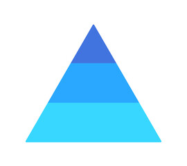 三分割した三角形の図形 - ピラミッド型のシンプルな3色のインフォグラフィックのテンプレート