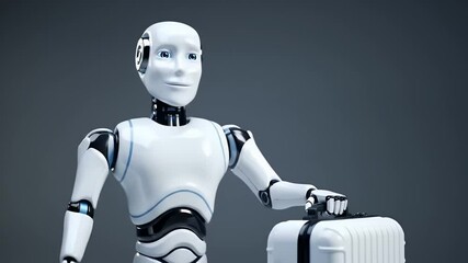 The Future of Travel AI Robot Tourist - Exploring Smart Tourism and Automation - Powered by Adobe