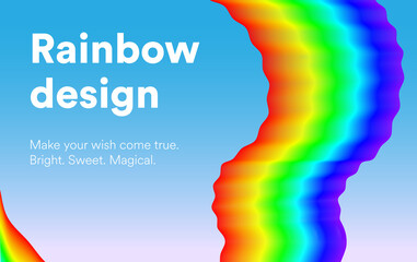 Rainbow wave vector. Flat colorful swirl design for banner or background