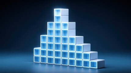 Fototapeta premium Stack of cubes representing structure and organization in design and architecture, emphasizing stability and balance