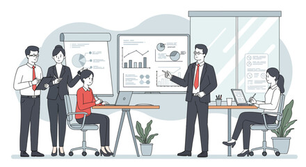 Business Team in Collaborative Presentation Session