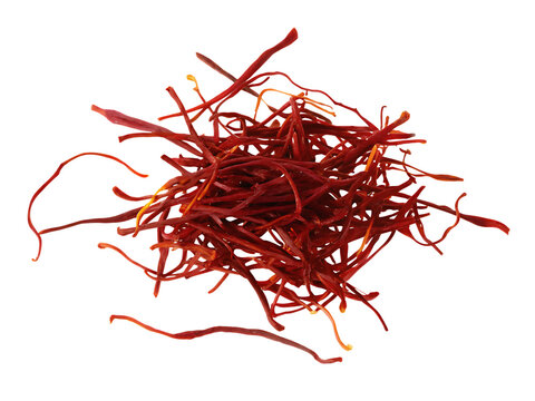 Dried saffron spice isolated on white background PNG - Powered by Adobe