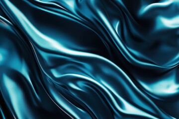 Obraz premium Elegant blue satin texture showcasing fluid motion with soft shadows highlighting the luxurious surface suitable for business technology themes