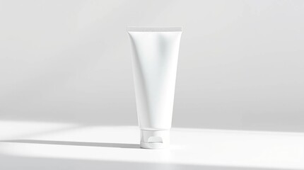 Photorealistic Close-up Blank White Lotion Tube Mockup with Artistic Lighting