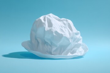 Naklejka premium Crumpled White Fabric on Blue