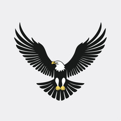 Fototapeta premium Flying Eagle Silhouette — Flat 2D Minimalist Vector