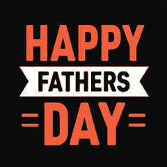 Happy Father's Day Graphic with Orange Text and White Banner on Black Background