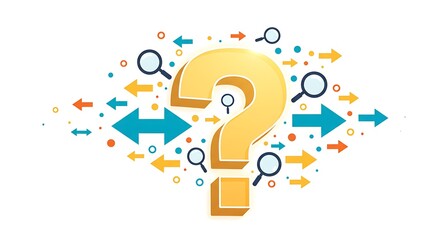 Question mark with magnifying glasses