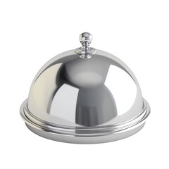 Silver serving dome isolated