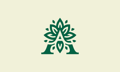Nature themed letter A logo