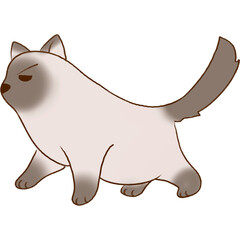 Cute two-colored fat cat suitable for screen printing on objects.