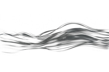 Wavy smooth smoke lines flow on transparent background