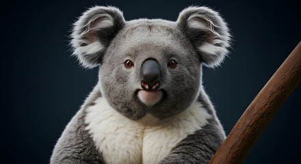 Koala on Branch Portrait