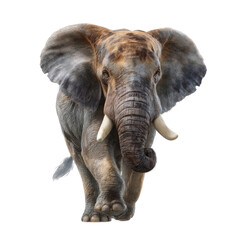 Fototapeta premium Elephant walking wildlife habitat image with transparent background natural environment close-up view animal behavior