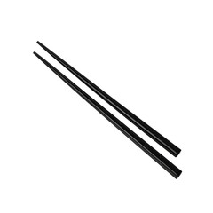 Elegant black chopsticks isolated on food pair dark on transparent background