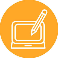 Laptop and Pencil Icon