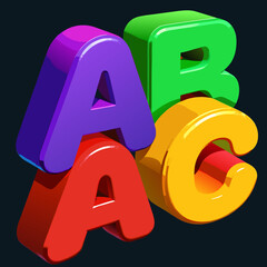 abc letters isolated on white background