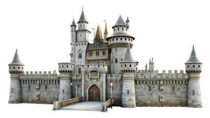 Majestic fairytale castle isolated on a white background png ai generated