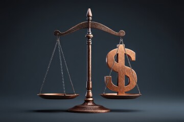 Justice Scale with Dollar Sign