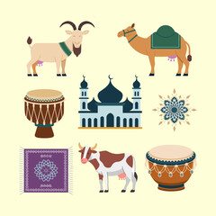 Islamic Eid Al-Adha celebration Icons Collection