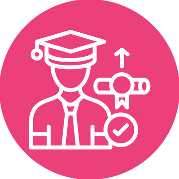 graduate icon pink circle clip art preview