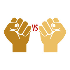 Brown Fist VS Fist Vector | Versus Symbol for Competition, Power, and Unity Concepts