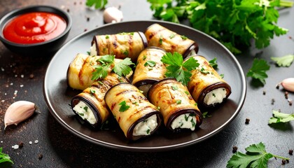 Delicious Eggplant Rolls Stuffed with Creamy Cheese A Simple and Flavorful Recipe