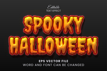 Spooky halloween inflate 3d editable vector text effect