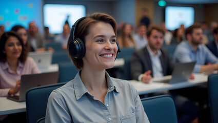 Young Adult Conference Attendee Possibly in Their Mid-20s at a Professional Event

