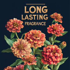 Long-lasting fragrance backgrounds with flowers, such as alstroemeria Sunflower, black daisy orchid, zucchini, and chrysanthemums on different colored backgrounds.