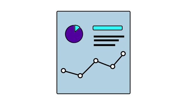 Info graphic animation of pie chart with editable text. White background data icon for financial analysis, presentations, and market segmentation.