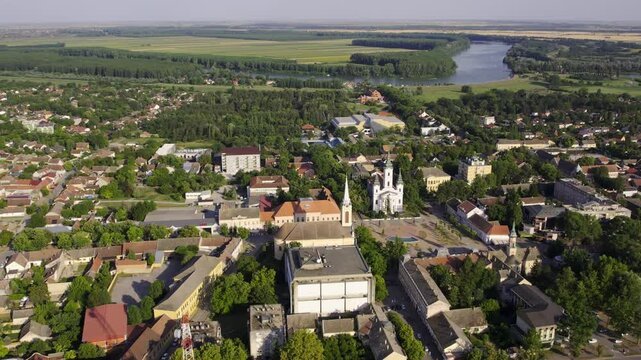 Exploring the picturesque landscape and charming streets of Becej in Serbia during a sunny afternoon