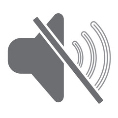 mute sound grey icon