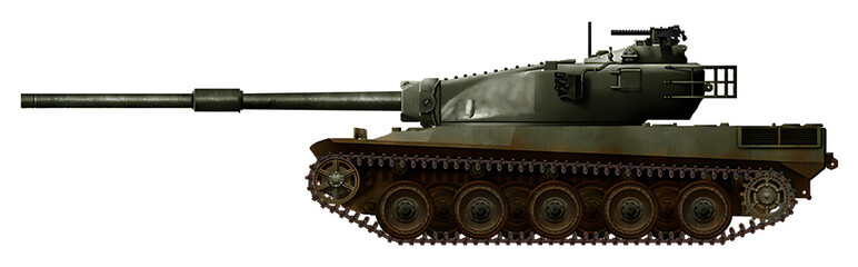 AMX-55 Heavy Tank (Alternative heavy tank of the French army, with a hull from the AMX-50 B tank, a turret and 120mm gun from the FV214 tank) © Tikros