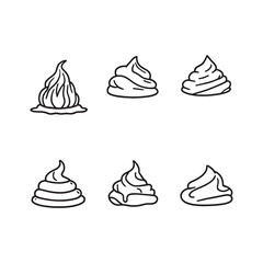 caramel cream pile vector line art drawing illustration design