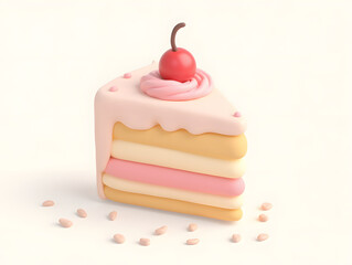 Birthday 3D cake rendering, anniversary celebration material