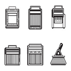 Chaff cutter agricultural farm equipment line art vector design