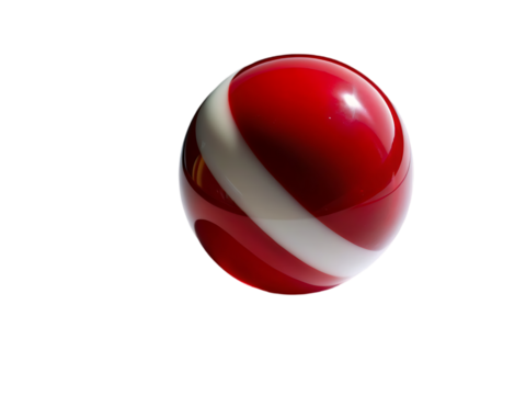 Red and White Abstract Sphere - Powered by Adobe