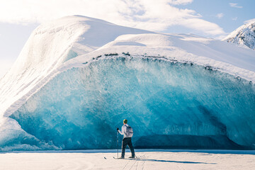 Skiing by the Glacier