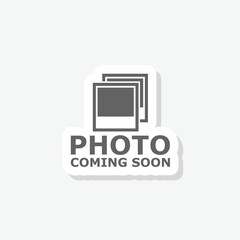 Photo coming soon icon sticker isolated on gray background
