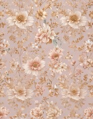 Pastel floral wedding seamless pattern with gold accents  Elegant vintage luxury background , elegant, event, gold
