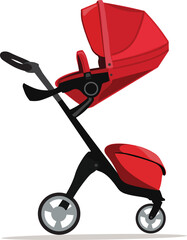  red stroller for small children
