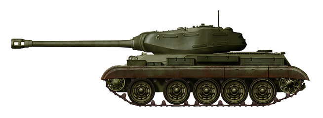TIS-44-4 (An alternative tank based on the chassis of the T-44 tank and the hull, turret and 122mm gun of the IS-4 tank) © Tikros