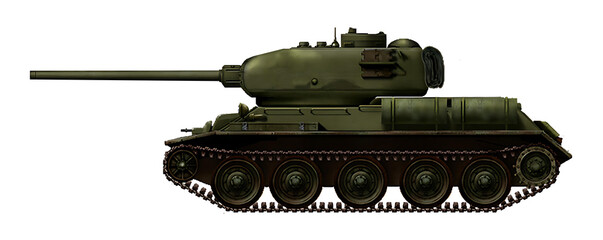 Alternative version of the T-34-85 tank on a new chassis © Tikros